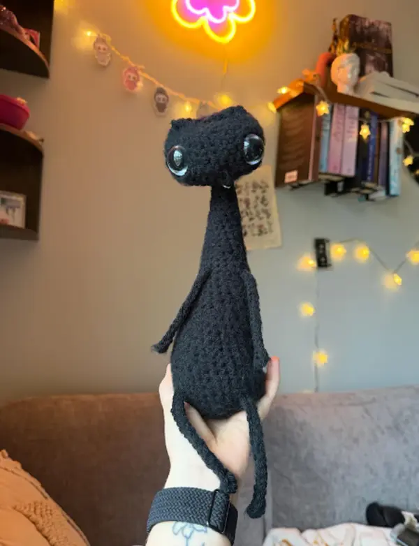 Floppy cat crochet plushie stuffed animal cat gift for cat lovers adorable cat plush extra long neck