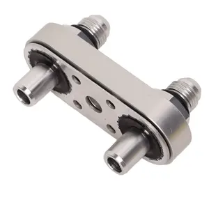 Transmission Cooler Line Adapter Plate with Gasket and 6AN Fittings Compatible with 6L80E 6L90E 8L90E Oil Seal Line Connector for Braided Hose Set