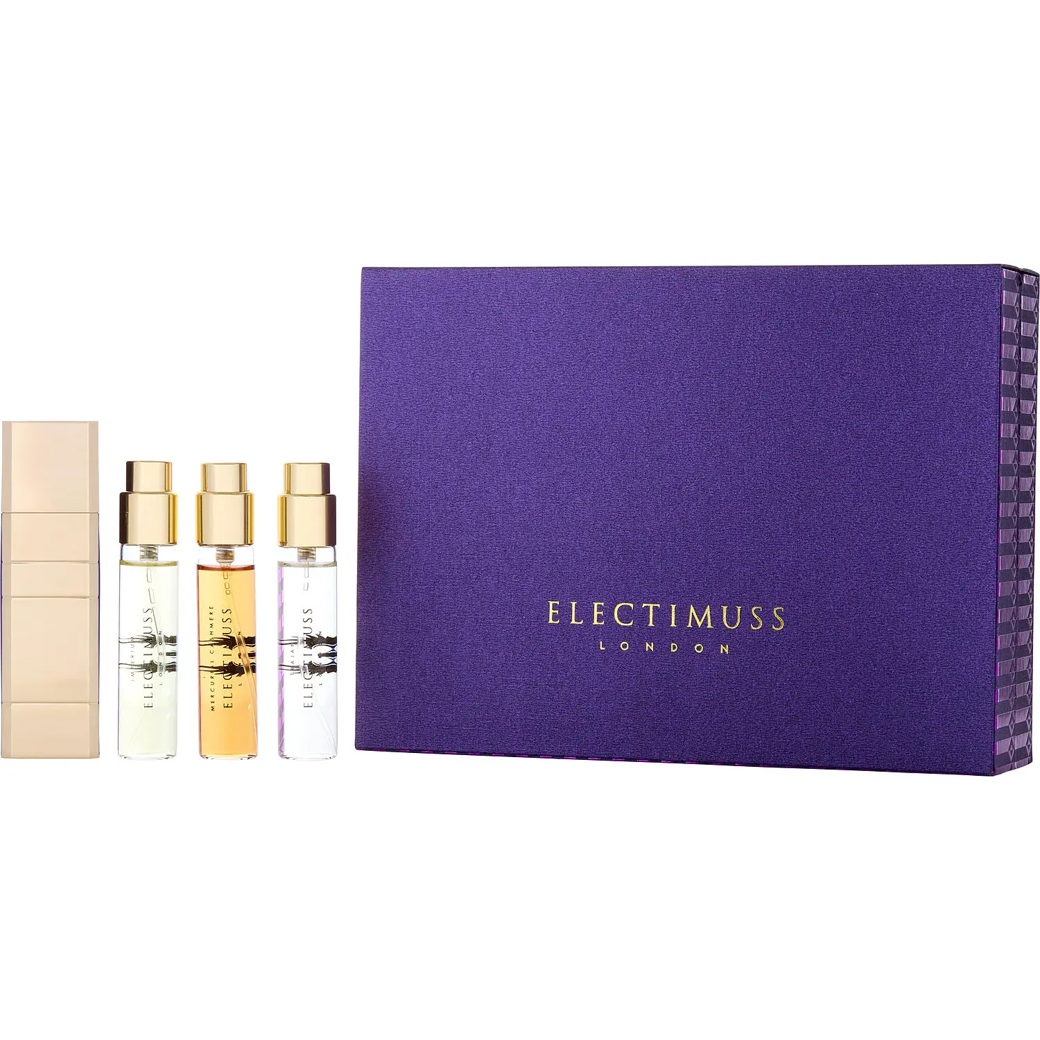 Electimuss Variety Set-All Season Favourites Travel Set With Imperium & Trajan & Mercurial Cashmere And All Are Pure Parfum Spray Mini 0.34 Oz & Atomizer For Unisex