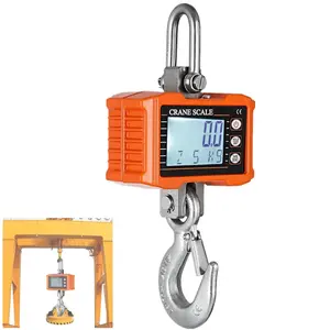 Portable Heavy Duty Industrial Precision Digital Hanging Crane Scale, 1000KG (2204lbs) with LCD Backlight, Support Unit Change, Data Hold, Tare and Zero Function