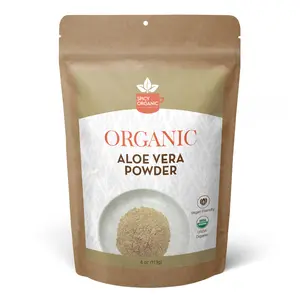 Organic Aloe Vera Powder for Skin & Hair – 4 oz. - Aloe Barbadensis - Nourishing Face Mask for Natural Beauty, USDA Certified Organic & Non-GMO Skincare Moisturizer Hydrating Rejuvenating Moisturizing Comfort Soothing Skin Repair