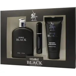 Double Black Set - Includes 3.4 oz Eau de Parfum, 0.6 oz Travel Spray, & 2.7 oz After Shave - Perfect Gift for Men Fragrance Duo High Quality Fragrance Concentrated Oil Perfume