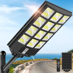 OKPRO Solar Lights Outdoor Waterproof,  Solar Street Light with Motion Sensor,Dusk to Dawn Security Flood Lights IP66, Commercial Outdoor Lighting for Parking Lot, Yard, Driveway, Farm