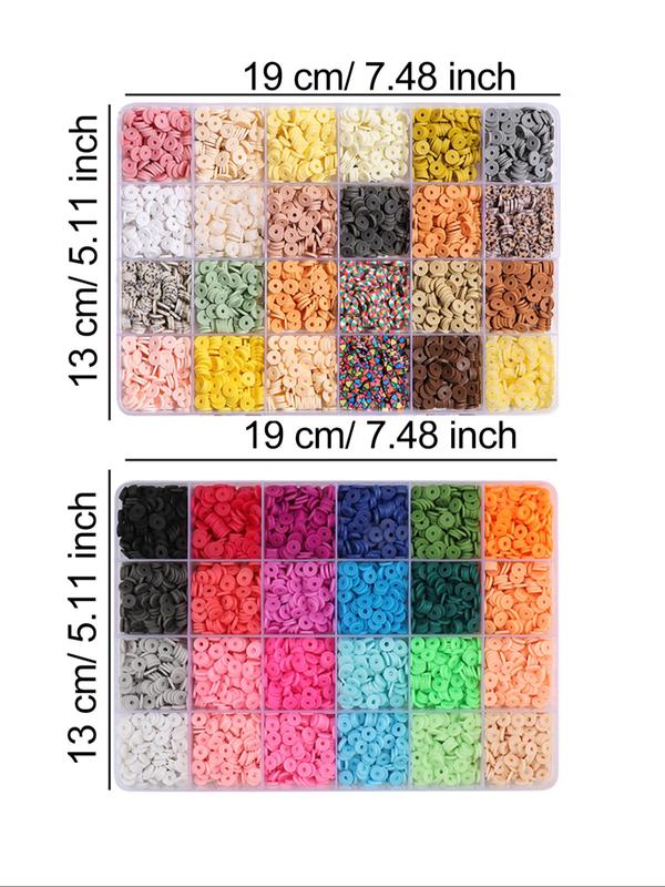 4800pcs Soft Clay Beads Bracelet Making Kit, Friendship Bracelet Set, Flat Beads for Jewelry DIY, Necklace Handmade Gift, Bead Assortment
