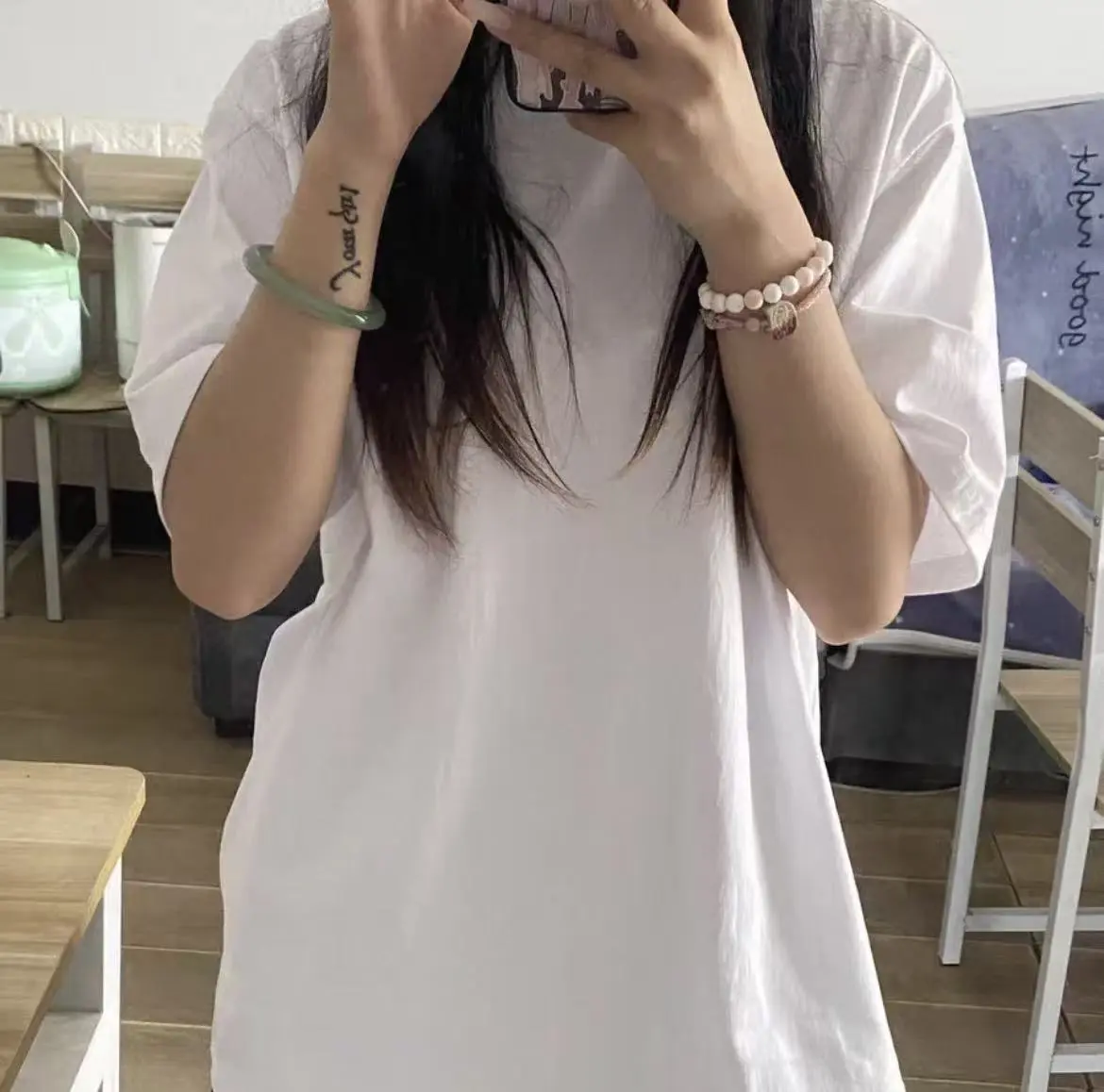 Xinjiang Cotton 400g Heavyweight Pure Cotton T-shirt Unisex Couple Short Sleeve Summer White Crew Neck Loose Base Layer Tee