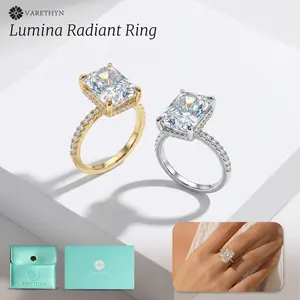 Sparkling 3.5CT Radiant Cut Eco Diamond Ring Timeless Rectangular Statement Jewelry for Her