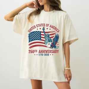 United States of America 250th Anniversary Shirt, USA 1776–2026 Patriotic Shirt, Retro American Flag Eagle Tee 4th of July America 250 Shirt