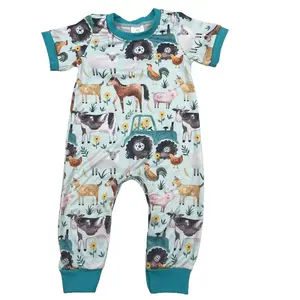 Baby Boy Summer Romper Chicken Farm Clothing Summer Onesie