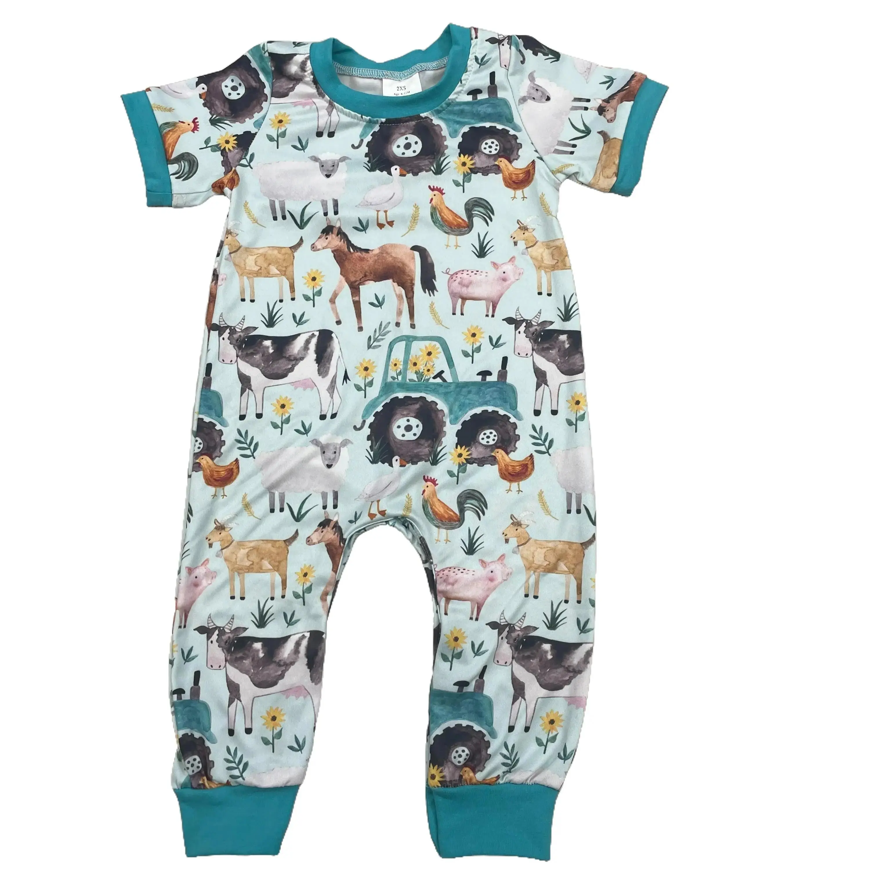 Baby Boy Summer Romper Chicken Farm Clothing Summer Onesie
