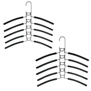1-Piece Multifunctional Magic Clothes Hanger, Space Saving Storage Hanger, 5-Layer Coated Metal Hanger with Non-Slip Foam Tube, Folding Closet Organizer for Dorms & Closets
