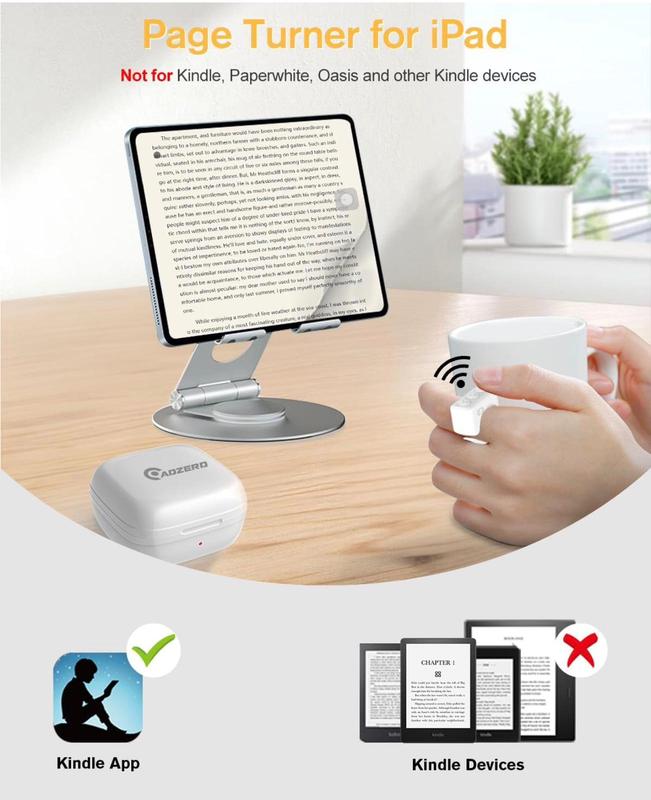 Remote Control for TikTok Page Turner for iPhone iPad Bluetooth Camera Video Recording Remote Scrolling Ring for TIK Tok Compatible with iOS Android Phones Tablets White