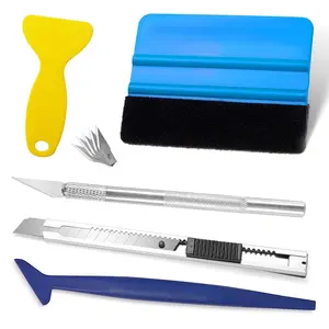 10 IN 1 Car Window Tint Kit, Precut Automotive Window Film Complete Installation Kit Vinyl Wrap Application Tool Kit Professional Window Tint Tools,Felt Squeegee & Micro Squeegee & Safety Lock Craft Knife &Edge Trimmer