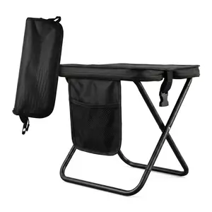 【Ideal Gift】Ultra Light Portable Folding Fishing Chair - 0.5lbs, 100lbs Load Capacity, Shoulder Strap, Side Pockets, Velcro Storage, Compact for Camping Hiking for Outdoor Lovers (Thanksgiving Christmas)