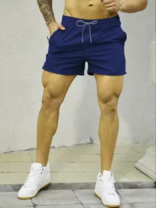 Men's Regular Fit Solid Zipper Pocket 3/4 Shorts, Casual Quick Drying Breathable Shorts for Gym Workout Running, Men's Bottoms for Summer