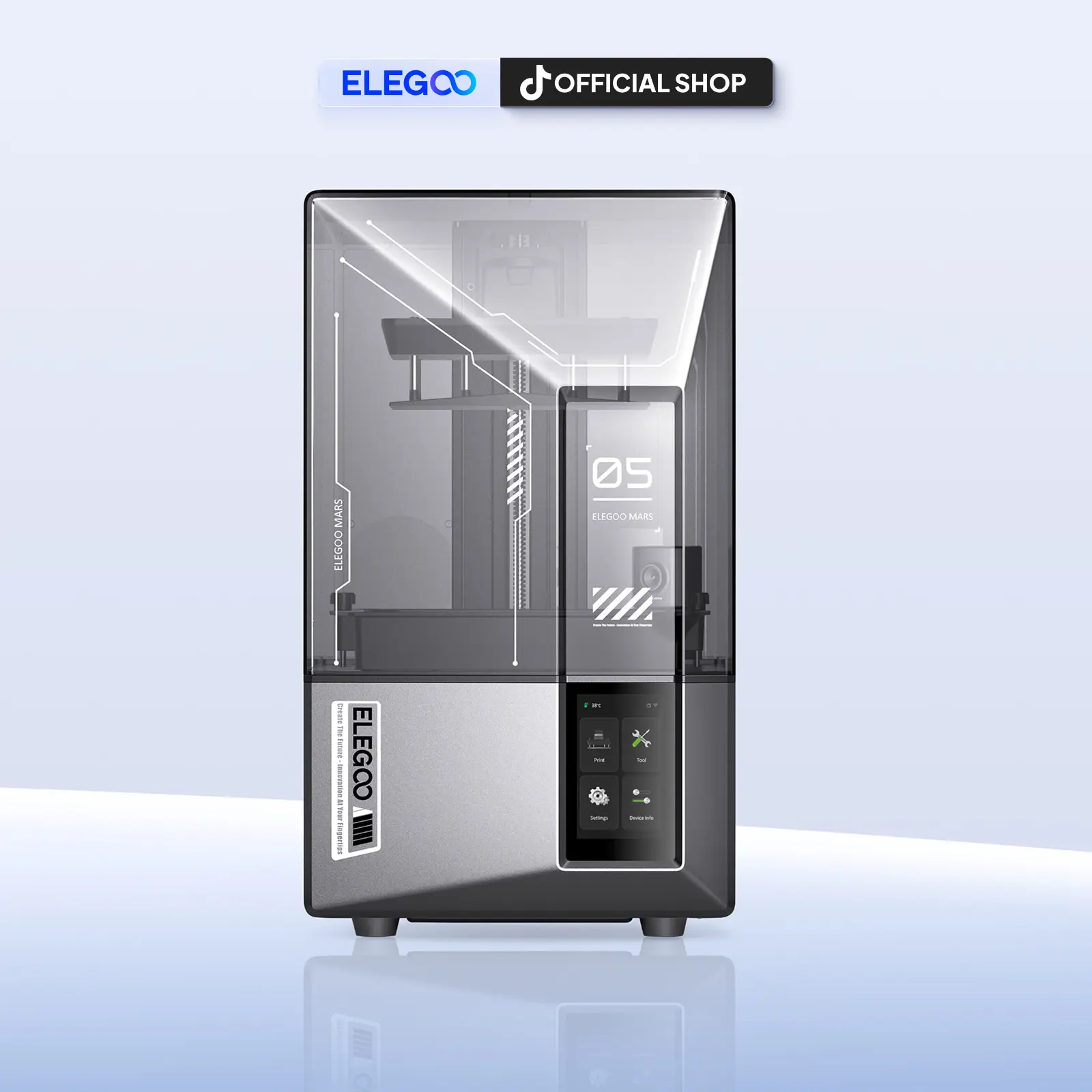 ELEGOO Mars 5 Ultra Resin 3D Printer with 7" 9K Mono LCD, 150mm/h High Speed Printing, Smart Automatic Leveling, Intelligent Detection, WiFi-Transfer, Printing Size of 6.04 × 3.06 × 6.49 inch