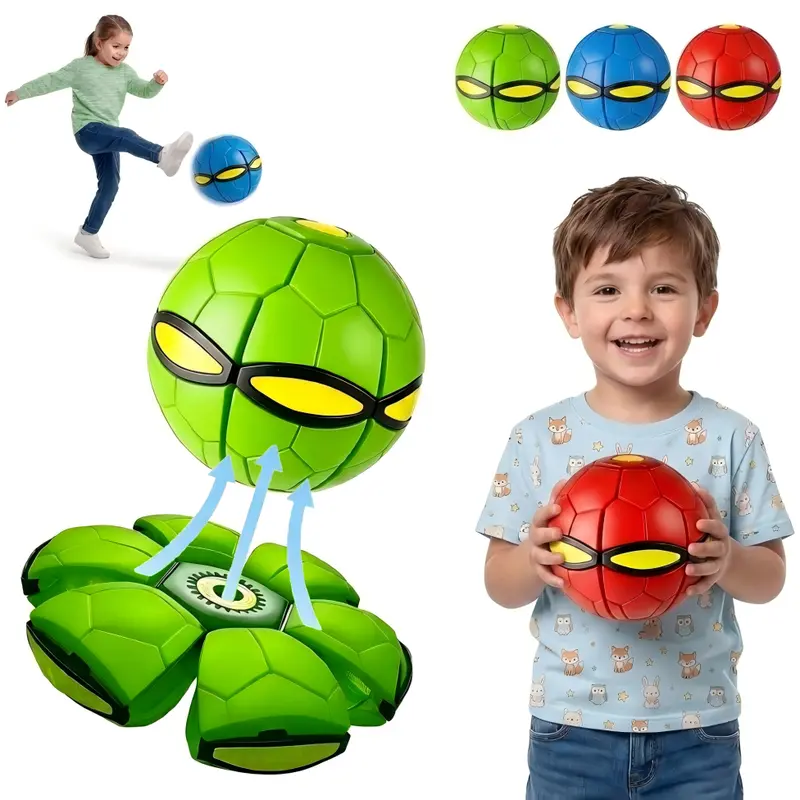 2026 Children's UFO Pop-Up Bouncy Ball - Kids Toys, Eco-Friendly Materials, Lightweight & Portable, Color-Changing LED Lights, Outdoor Sports Toy, Teamwork Development, Energy Boosting, Holiday Gift