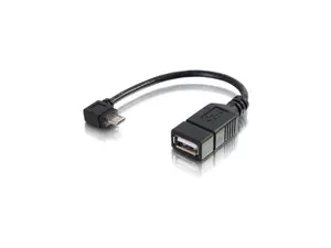 C2G 27320 USB Cable - Mobile Device USB Micro-B to USB Device On-The-Go (OTG) Adapter Cable, Black (6 Inches)
