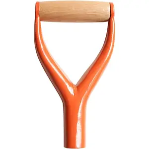Shovel D Grip Handle,Shovel Handle with Wooden Grip,31mm Inside Diameter Snow Shovels Handles Spade Handles for Digging Raking Tool(Orange)