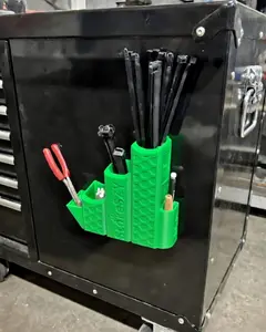 ZipStation Pro Zip Tie Organizer – 3 Tier Holder with Cutter Slot & Pen Storage – Magnetic Toolbox Organizer