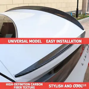 Car Rear Wing Top Wing Sport Carbon Fiber Texture, Universal New Model Modification, No Drilling, Three-Box Car Fixed Wind Wing