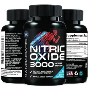 Extra Strength Nitric Oxide Booster - 3X Strength L-Arginine AKG & Citrulline Malate - Men & Women Premium Pre Workout Nitric Booster - Natural Energy & Muscle Support, Bottled in USA - 60 Capsules