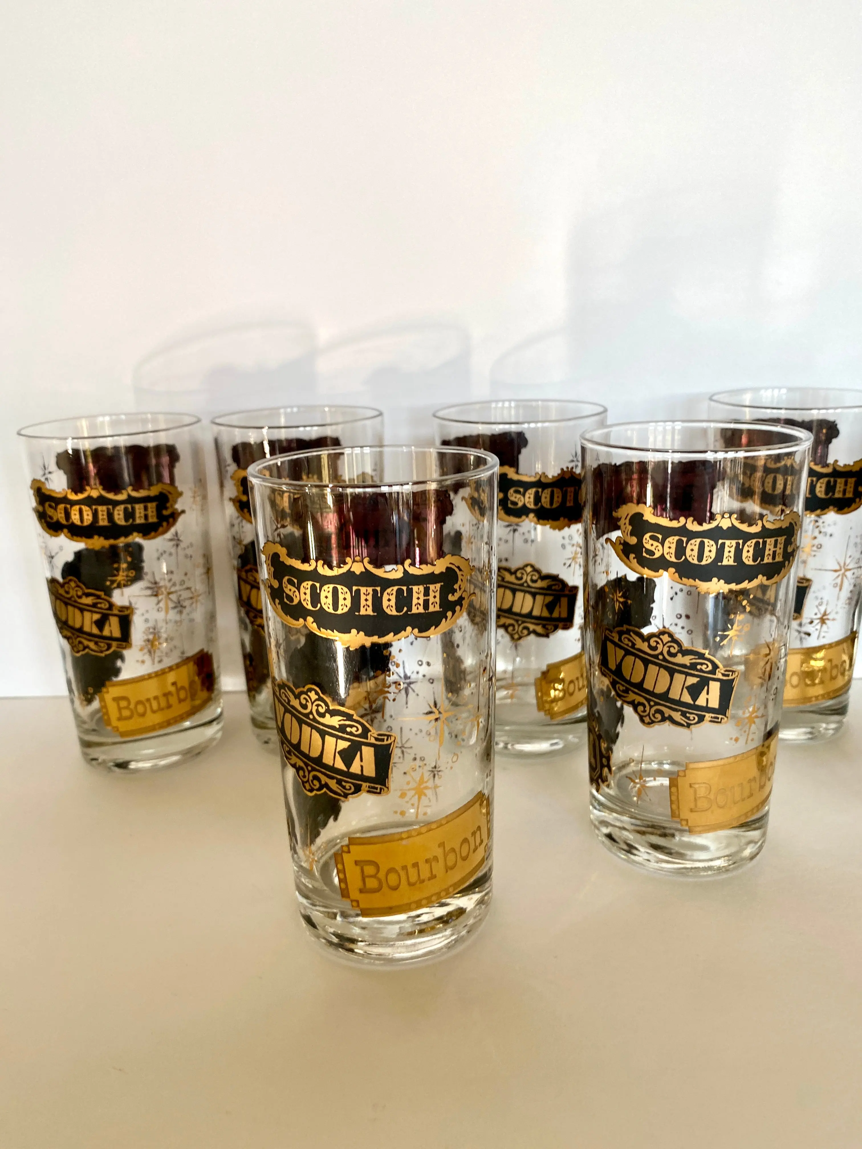 Mid Century Scotch Gin Vodka Glasses West Virginia Co.