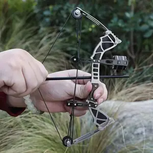 10.2 Inch Mini Compound Bow Set for Hunting and Practice, Left and Right Hand Use, Includes 8 Arrows for Archery Enthusiasts