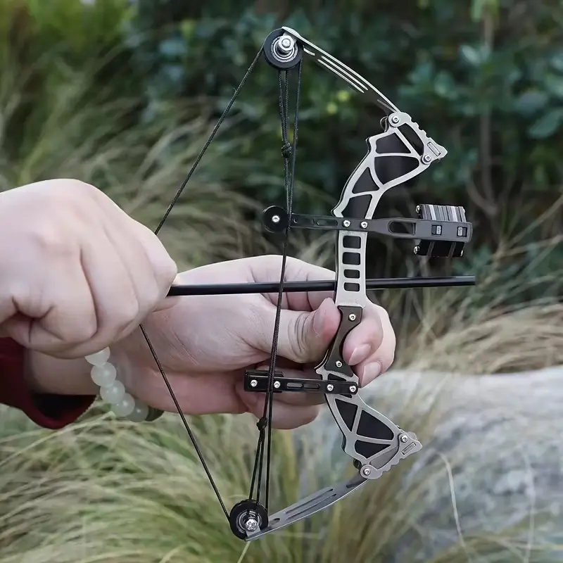 10.2 Inch Mini Compound Bow Set for Hunting and Practice, Left and Right Hand Use, Includes 8 Arrows for Archery Enthusiasts