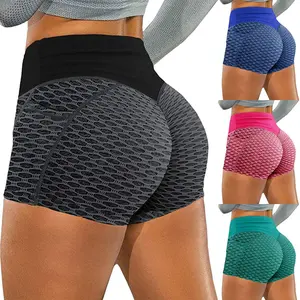 【NEW】Women Workout Booty Shorts Scrunch Butt Lifting Yoga Shorts High Waist Sports Textured Leggings Anti Cellulite fitness legging