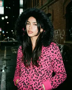 Leopard Fur Collar Zip Hoodie