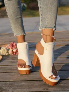 Summer High Heel Sandals, Thick Sole Slip-On, Elegant Fashion for Daily Wear and Parties, Women's Comfortable Wedge Sandals