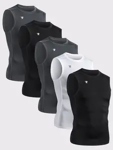 Five Packs Boyfriend-style Men's Quick-drying and Breathable Tank Tops, Casual and Sporty, Suitable for Fitness, Exercise, Running, Lounging at Home, Or Work.