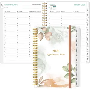 2026 Appointment Book & Planner - 2026 Daily Hourly Planner from January 2026 - December 2026, Weekly Appointment Book with 30-Minute Interval, Medium 6.4" x 8.5", Rose Leaf
