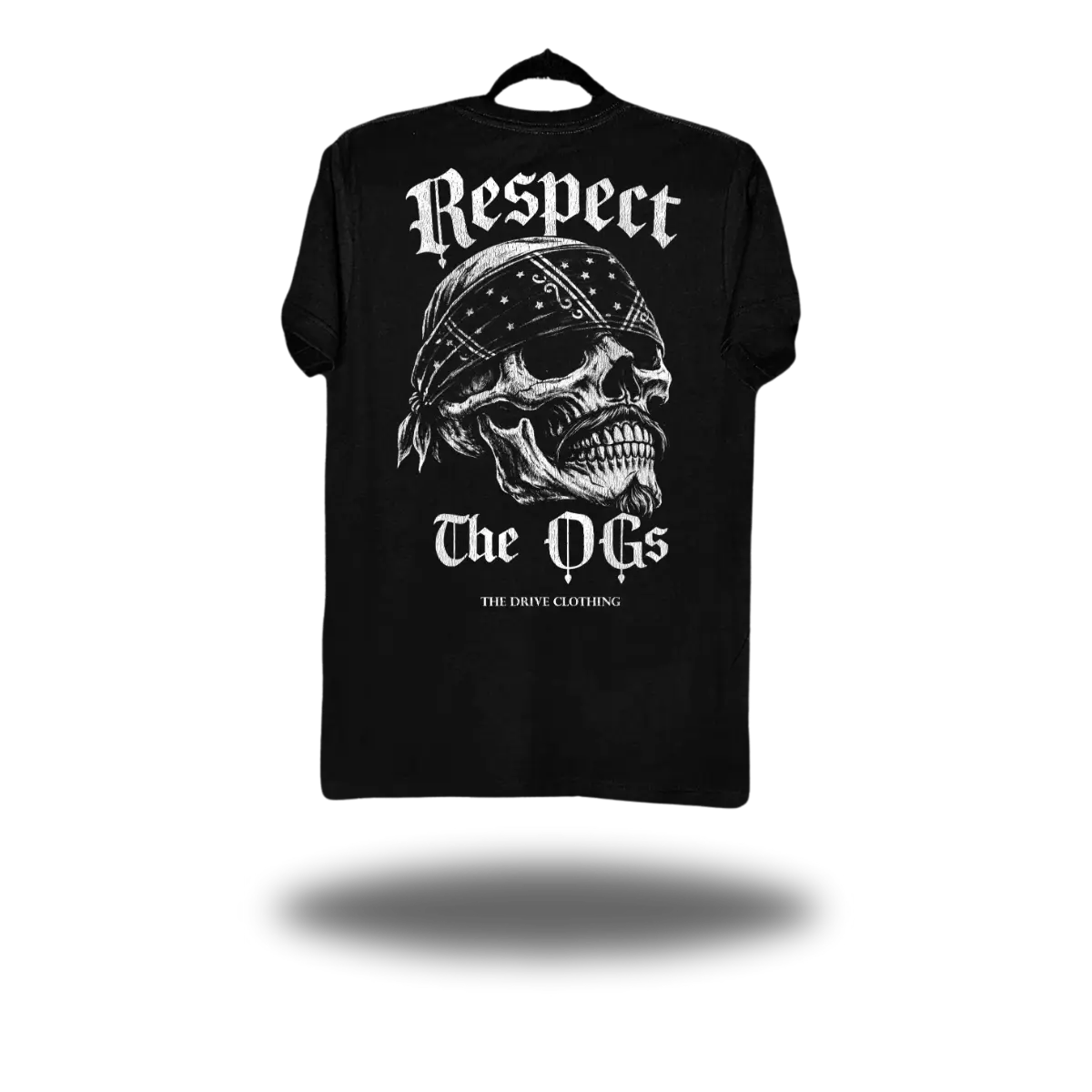 TheDriveClothing Respect OG Classic Graphic Tee – Black Vintage Streetwear T Shirt, Unisex Oversized Graphic Tee Outfit, Y2K Grunge Biker Fashion Shirt, Trendy Cotton Casual Apparel for Men & Women