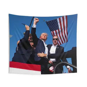 Trump Shot Flag Donald Trump Tapestry Wall Flag Banner, Wall Tapestry, Home Decor, Room Decor, Political Decor, Political Tapestry