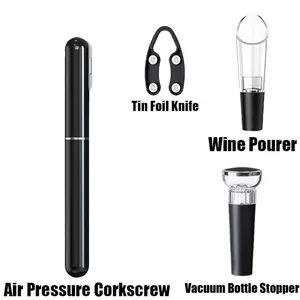 Air Pressure Wine Opener Set with Foil Cutter, Pourer & Vacuum Stopper, Complete Wine Accessory Kit for Wine Lovers, Perfect Housewarming & Mother’s Day Gift