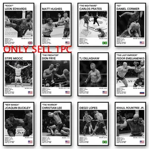 1pc Unframed Black White Boxing Legends Inspirational Canvas Poster Boxing Fighting Canvas Print Painting Wall Decor for Gym Home Decor (52 Styles Available)