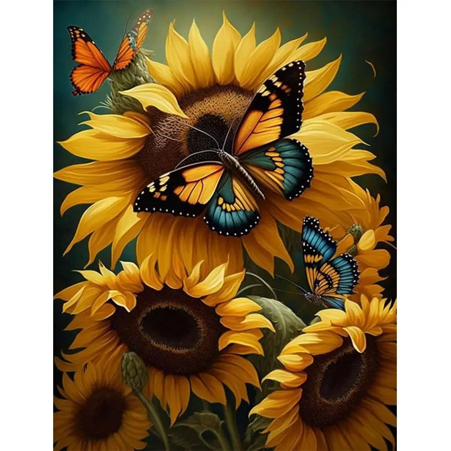Sunflower Pattern DIY Diamond Arts Colorful Painting Kit without Frame, DIY 5D Diamond Arts Colorful Painting Kit, Wall Art Decor for Home