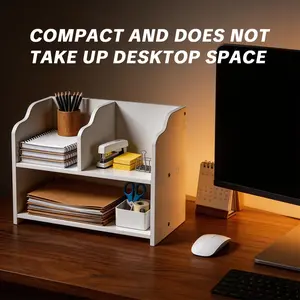 Desktop Organizer Shelf Small Bookshelf Office Workstation Free Combination Home Multi-Layer Storage Desk Top Rack