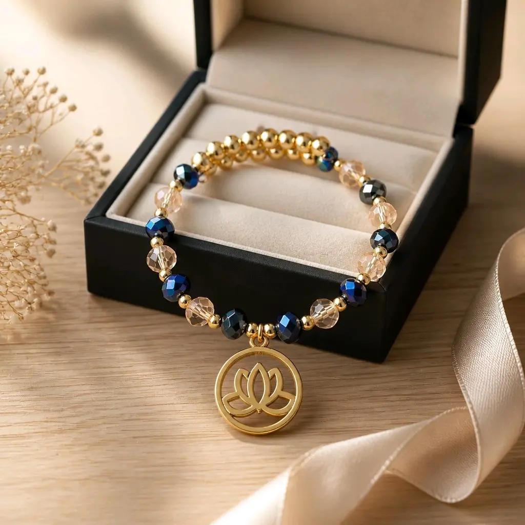 Golden Lotus with AB Brilliance Bracelet (MW)