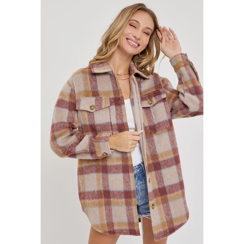 Hazy Rose Plaid Shacket
