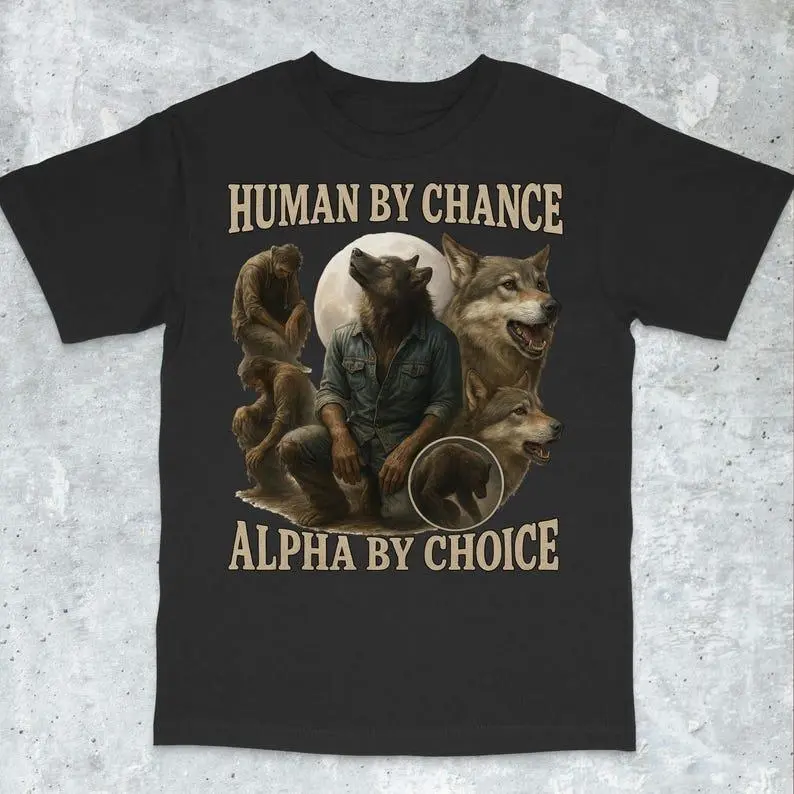 With a cute three-little-wolves design on it,100%cotton, soft and breathable Cotton Menswear Top Alternative Seamless Smooth Traditional Tshirt