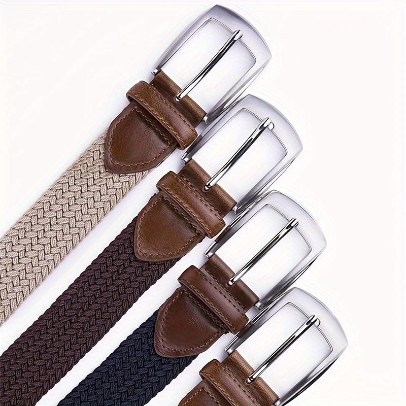 [Full Sizes Stretch Braided Belts] Canvas Elastic Fabric Woven Stretch Braided Belts for Men Women Junior with Multicolored/Full Sizes, Father's Day Gift  Brown