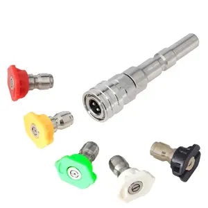High Pressure Water Gun Adapter, 1/4 Inch Quick Connect Nozzles with Spray Nozzle & Extension Bar, High-Pressure Car Wash Accessory