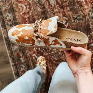 western cowhide sandals
