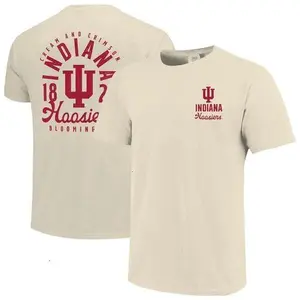 [Sale up to 50%] Men's Cream Indiana Hoosiers Comfort Colors Mascot Overlay T-shirt Cotton Menswear Sweatshirt, Hoodie, Comfort Colors