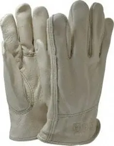 MCR Safety Unisex Full-Fingered Grain Cowhide Work Safety Gloves, Size XL (10), Uncoated, Slip-On Cuff, Cream, 3200XL Paired Set, for Work & Driver, Home Improvement General Protection, Home Improvement Work
