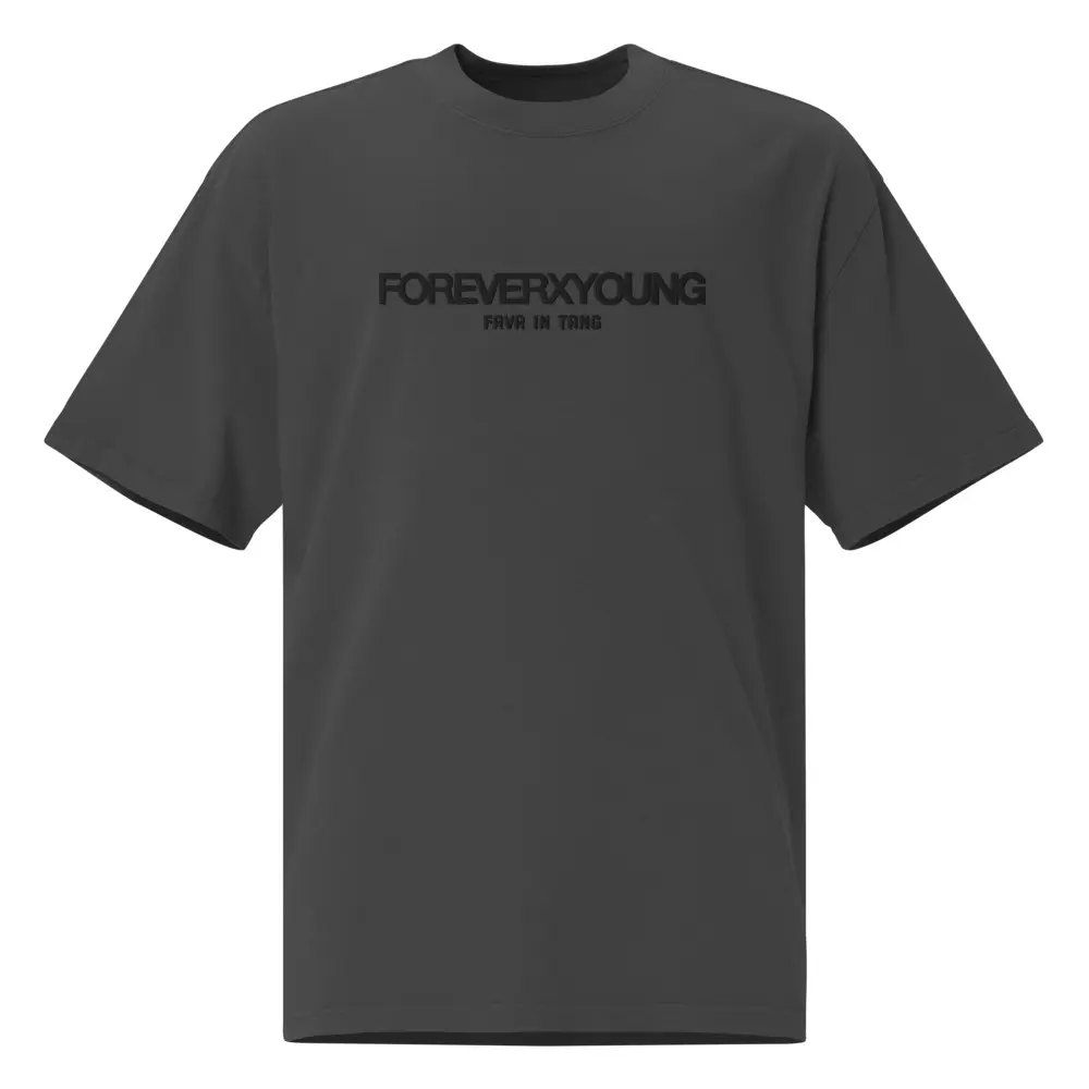 FOREVER X YOUNG EMB BLVCK Oversized faded t-shirt