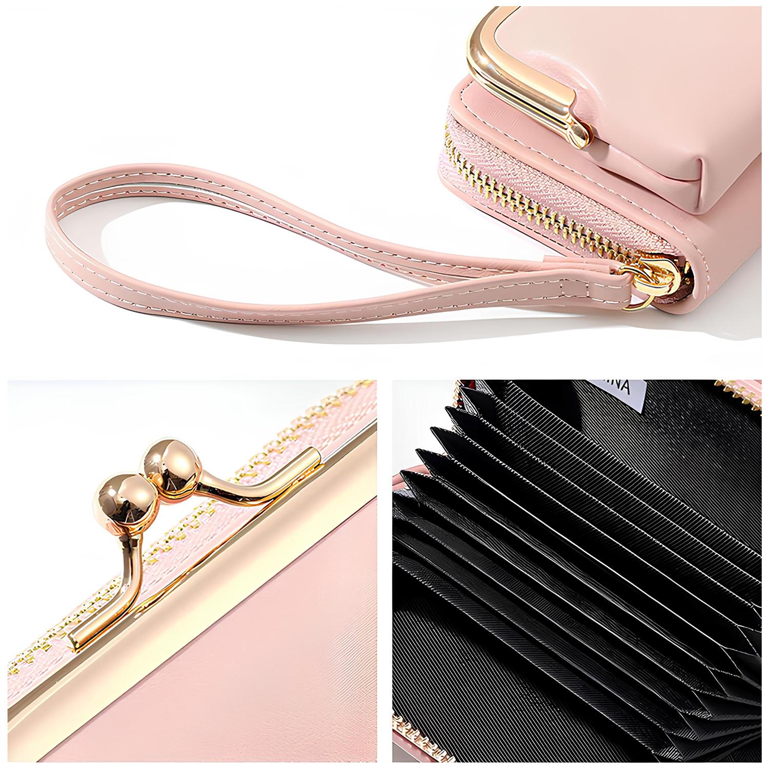 Cute Bow Mini Wallet with Zipper, Card Slots & Coin Pocket, Wrist Strap, Compact & Travel Friendly for Everyday Carry, Bags, Travel, Errands, Dates