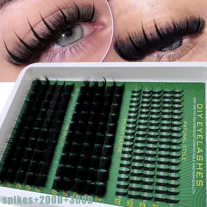 300D 200D 160D 120D 100D 80D 60D, 290pcs/285pcs/255pcs/235pcs/190pcs, D Curl Long-Lasting Dense False Lashes, Reusable, DIY Cluster Lashes